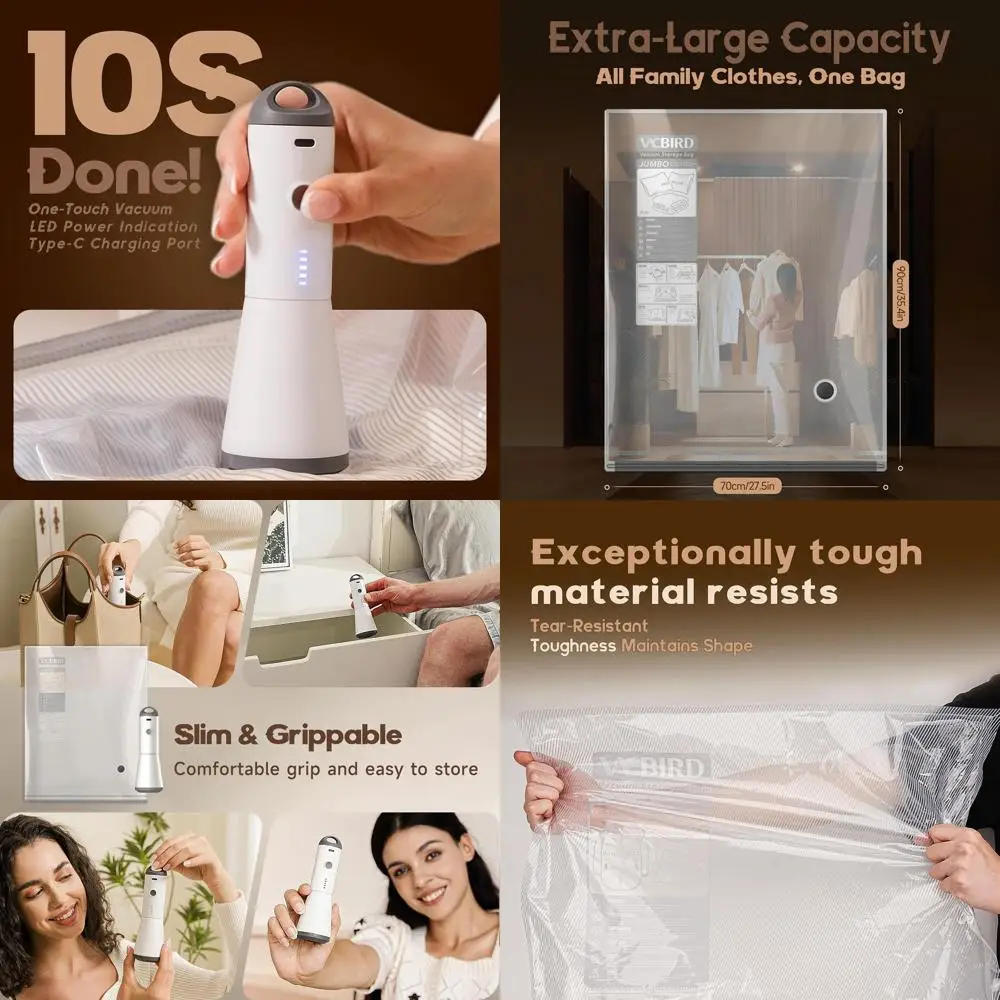 

15 Large Vacuum Storage Bags for Clothes, Bedding, and Comforters - Space-Saving for Packing and Moving