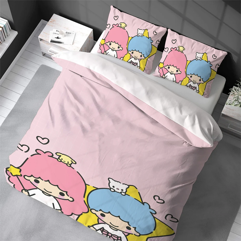 

Комплект постельного белья L-Little Twin S-Stars: пододеяльник, 3 предмета, из мягкого хлопка, для дома и общежития, подарок для студентов