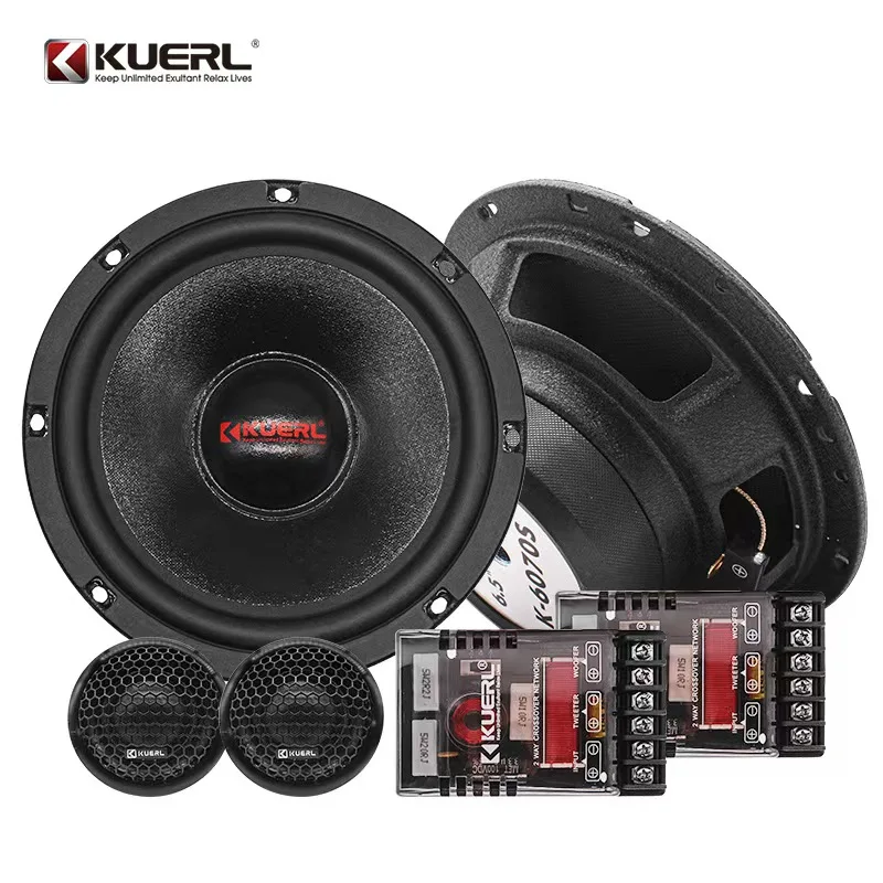 6.5 Inch 2-way 4Ω 92DB 200HZ-22KHZ Car audio Component Speaker System with RMS 40W-midbass Speaker/crossover/1.5inch-tweeter