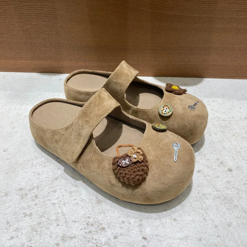 

Sweet Style Women Shoes Retro Luxury Genuine Leather Mueller Slippers for Woman Fashion Casual Shoe Designer Shoes Zapatos Mujer