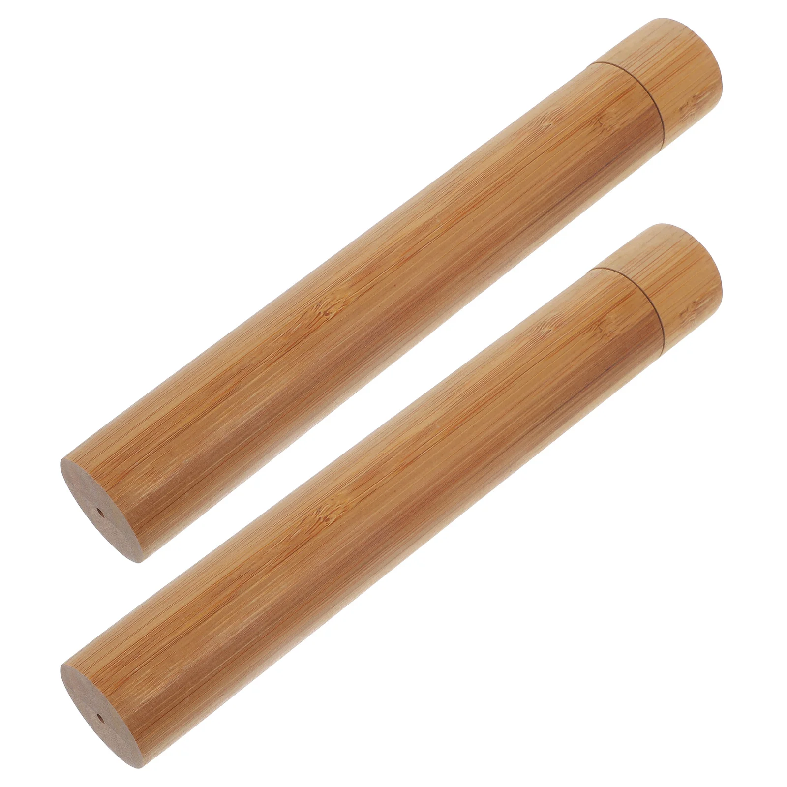 2pcs Bamboo File Storage Tube Small Poster Documents Organizer Artwork Certificate Transport Cylinder Drawing Paper Mailing Tube