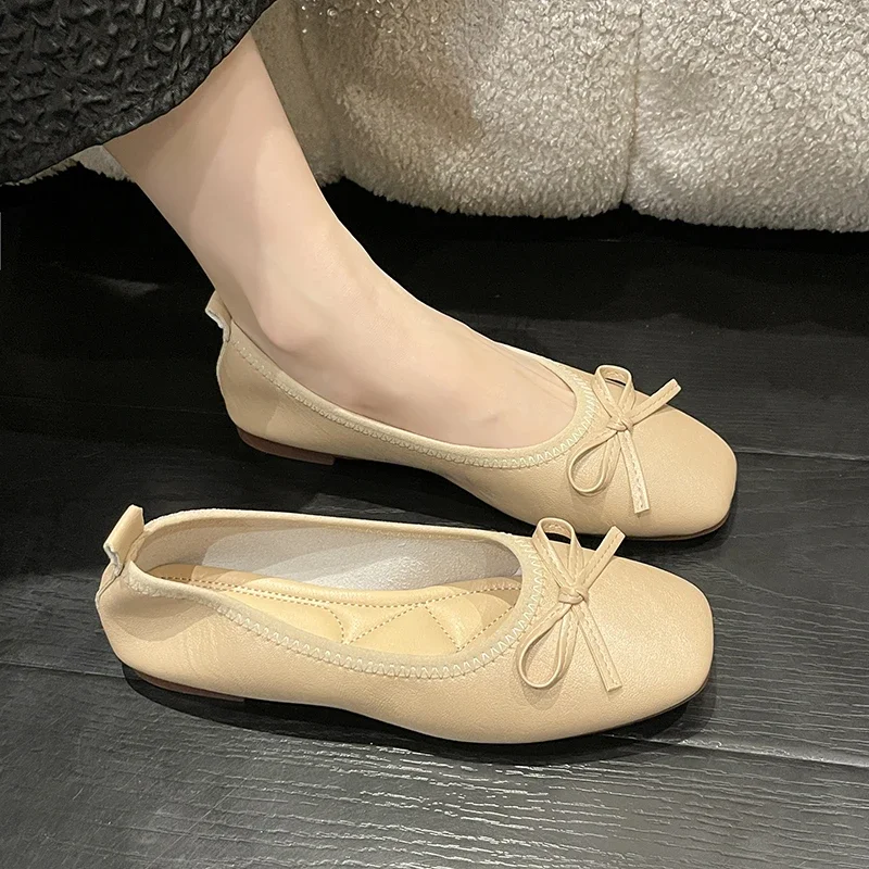 Womens Loafers Shoes Low Heels Elegant Modis Round Toe Female Footwear Soft Autumn Casual Sneaker Slip-on Comfortable New 2024