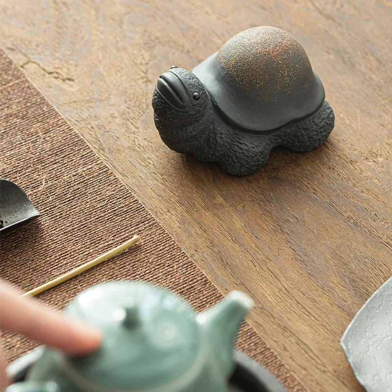 purple sand mini tea pet creative big head small turtle tea tray ornaments can raise tea art tea play accessories