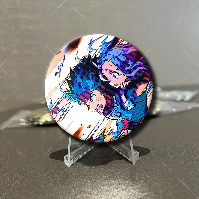 58mm Anime Character Izuku Midoriya Soft Button Pin Hero Cartoon Brooch Creative Badge for Backpack Clothes Decoration Gift