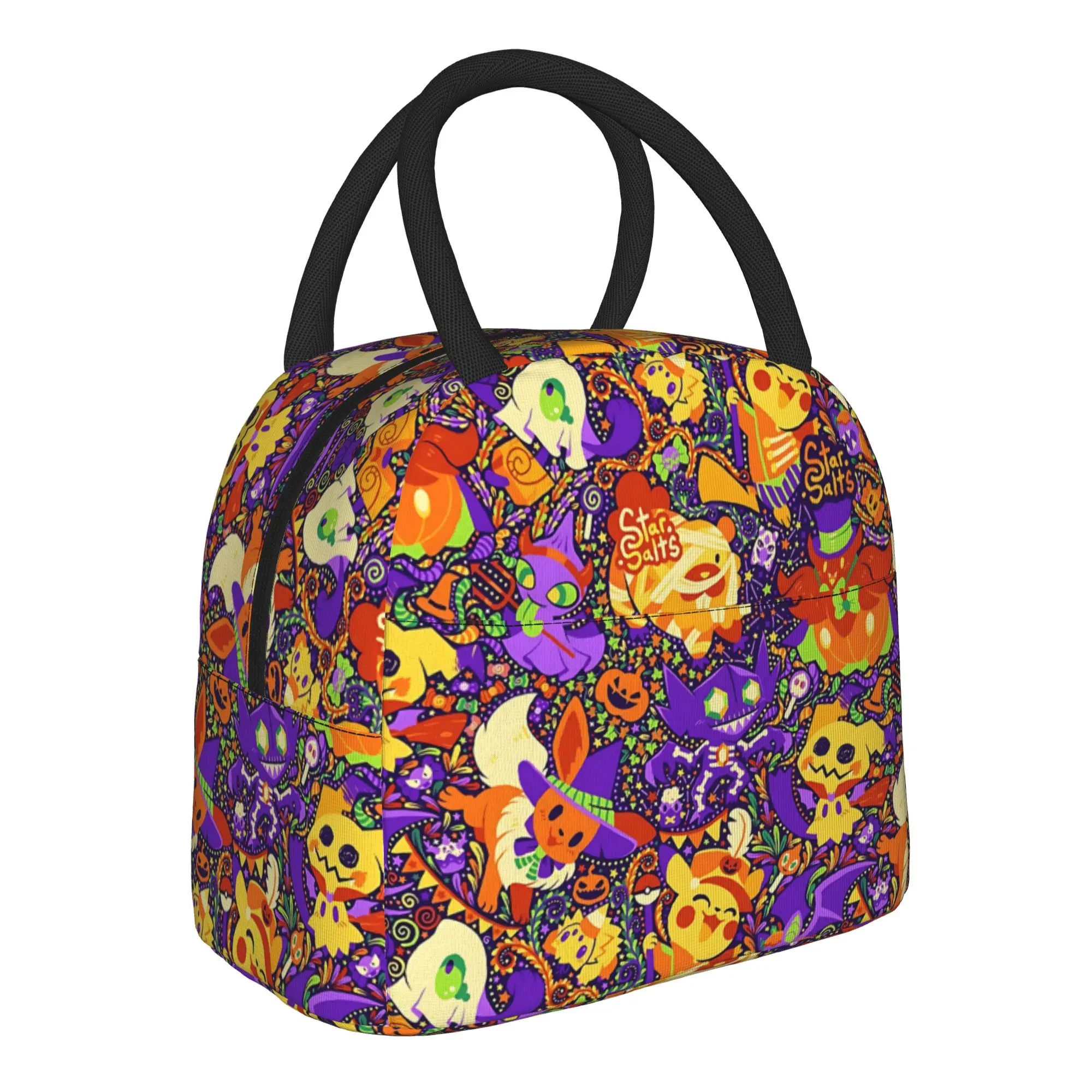 Cartoon Pokemon Theme Handbag Insulated Lunch Bag Insulation Bento Pack Rice Bag  bolsa Student Bento Lunch Handbag Insulation