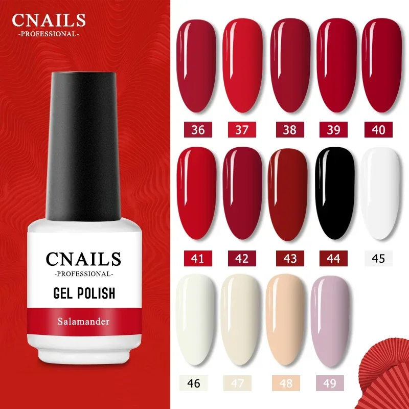 CNails Hot Nail Gel Polish Red Series 8ML Nail Art Varnish Soak Off Milky Top Coat Semi Permanent UV LED Nail Gel Jelly Polish