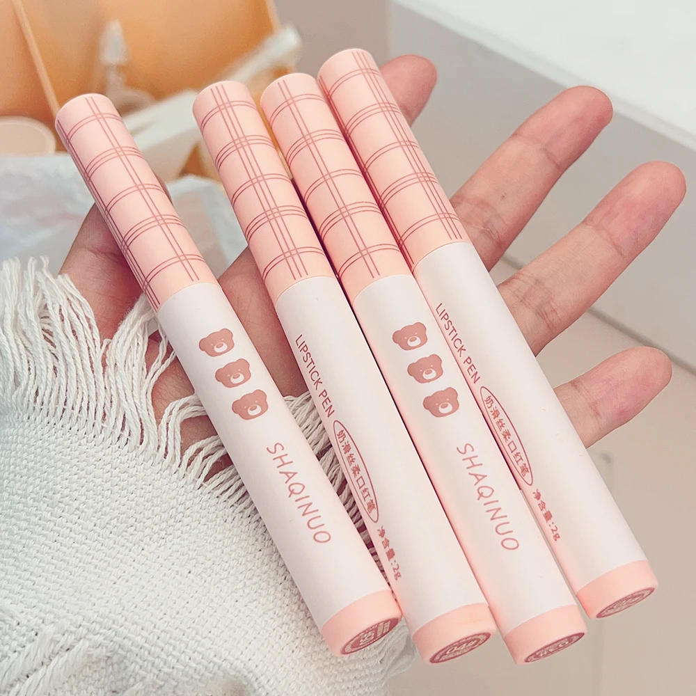 Matte Nude Pink Lipstick Pen Moisturizing Velvet Lip Liner Pencil Moisturizing Lasting Natural Lip Tint Korean Makeup Cosmetics