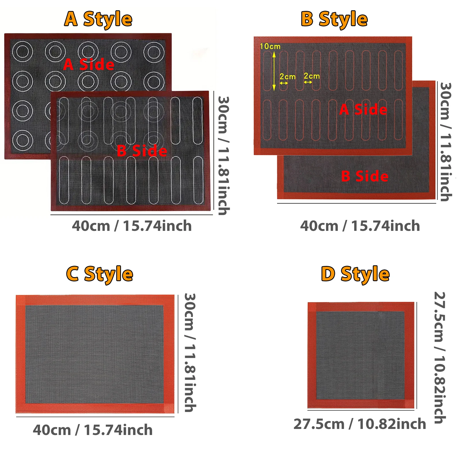 1PC Perforated Silicone Baking Mat, 2 Sides with Puff & Round Patterns, Reusable Non-stick Oven Liner, for Cookies Macaron Bread