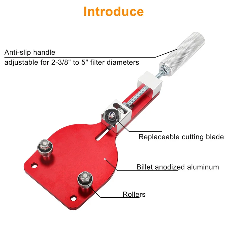 Oil Filter Cutter 77750 Aluminum Alloy Universal Cutting Tool Replace Inspection Tool Red Automotive Tools Auto Parts