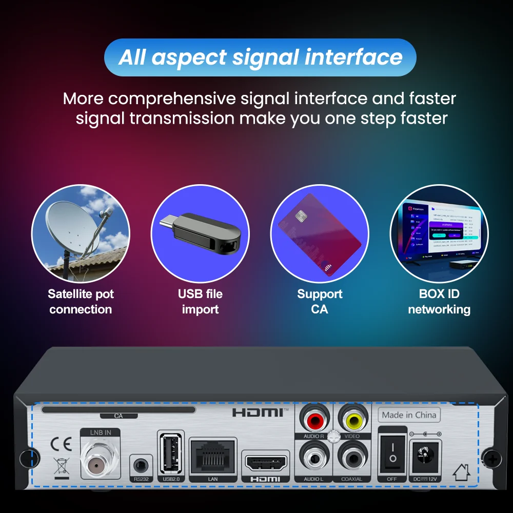 جهاز استقبال الأقمار الصناعية الرقمي FREESAT V8X 2 DVB-S/S2/S2X، H.264/H.265 WIFI مدمج، MARS/FUNCAM 1080P FHD TV Box مع فتحة بطاقة CA