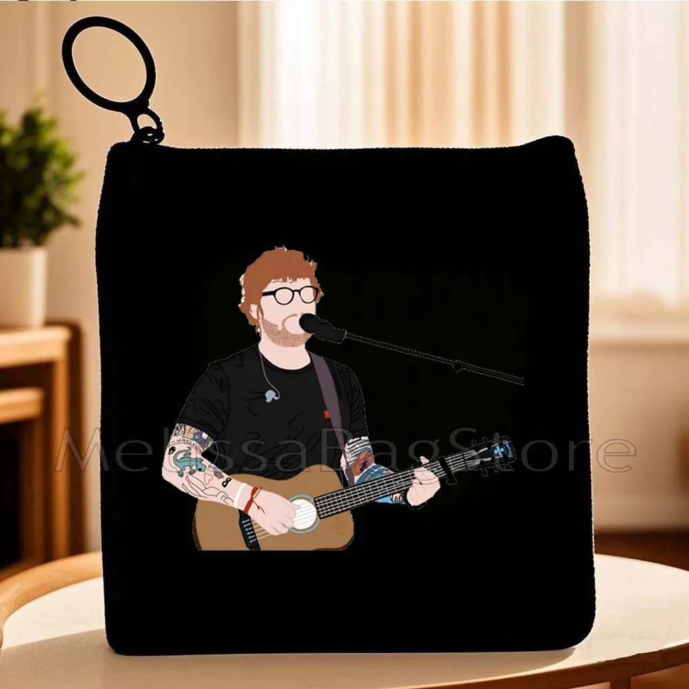 Ed Sheeran Lover Funny Cute Music Fan Gifts Canvas Coin Purse Canvas Bag Small Square Key Storage Lipstick Card Bag Wallet Pouch