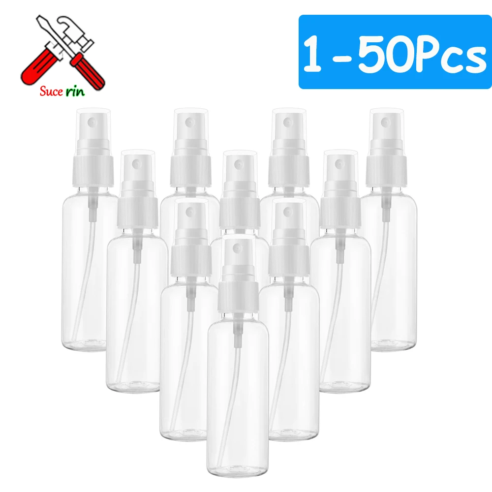 100/60/30/10ml Empty Refillable Bottles Mini Clear Spray Bottles Plastic Perfume Atomizer Portable Transparent Dispenser Travel