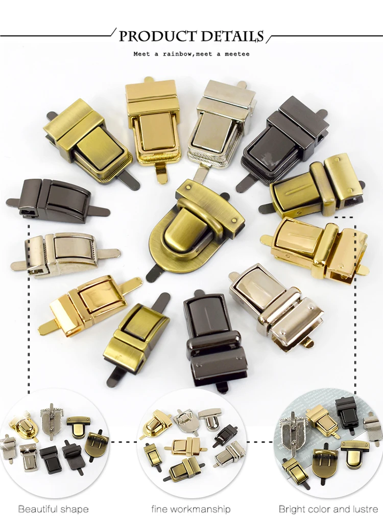 2/4pcs Deepeel Bag Metal Locks Buckle Twist Turn Lock Snap for DIY Purse Clasp Replace Repair Bags Closure Hardware Accessories