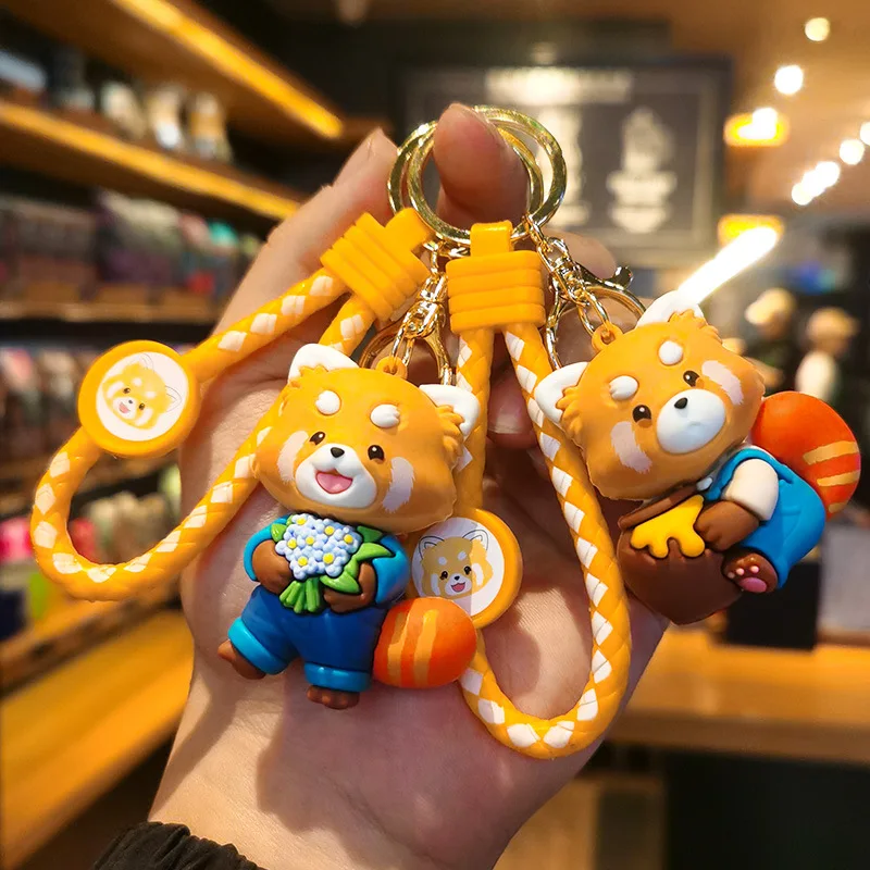 

Брелок-игрушка «Озорная маленькая панда» в плетеном стиле, мягкая резиновая кукла, высококачественный набор из двух кукол, подарок