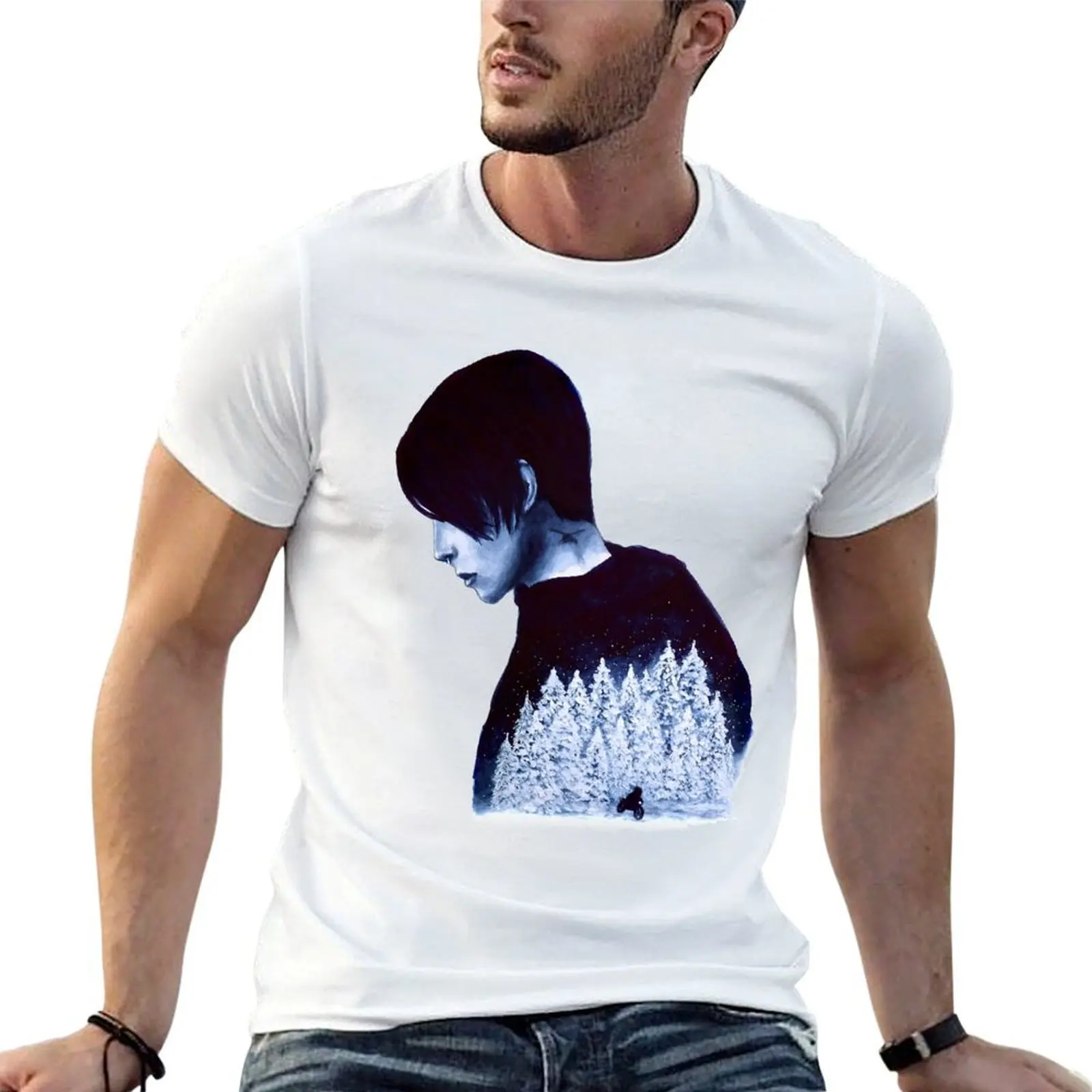 What's Hidden In Snow T-Shirt black cotton t-shirt plain for man package g man t shirts for men anime t shirts oversize T-shirt
