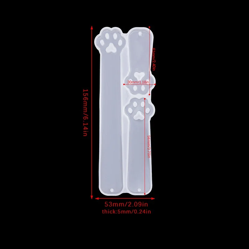 DIY Crystal Epoxy Resin Mold Cat Paw Dolphin Bookmark Silicone Mold
