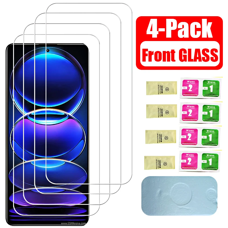 4pcs Tempered Glass for Xiaomi Redmi Note 12 Pro Screen Protectors Note 11 11e 10T 10S 11T 11S 11R 11SE E 9 8 Pro Glas Film 8T