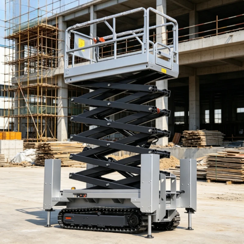 8m 10m 14m Automatic Mobile Aerial Lift Table Self Propelled Hydraulic Scissor Lift Warehouse High Shelf Cargo Platform