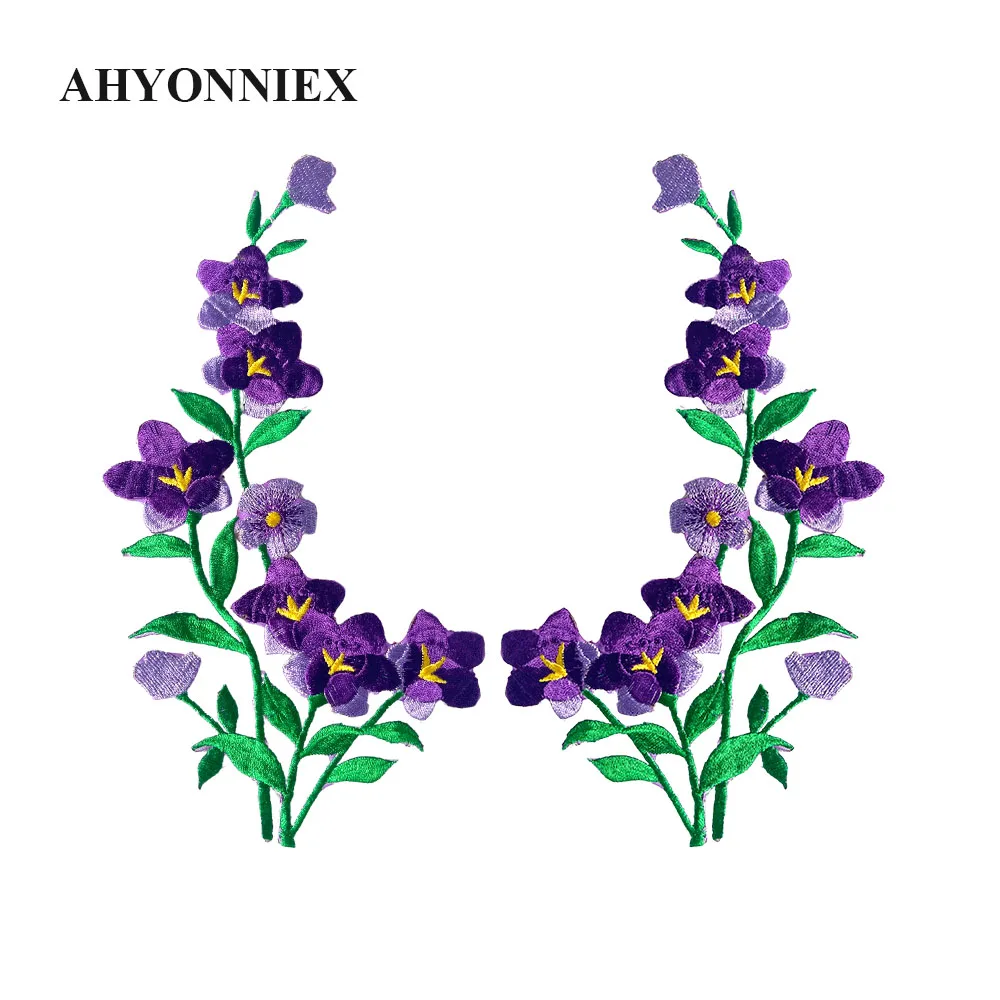 1 Pair Cheap Flower Patch for Clothing for Dress Jacket Jeans Stickers Clothes Iron On Fashion Patches