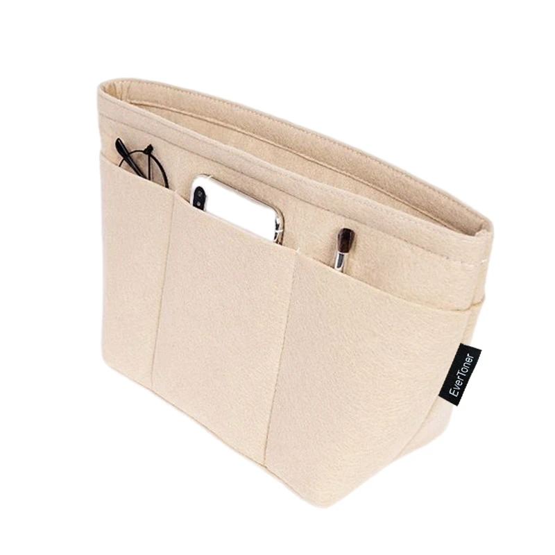 EverToner Felt Insert Bag Organizer for Goyard Tote Makeup Handbag Organizer Travel Inner Purse Women Portable Cosmetic Bags