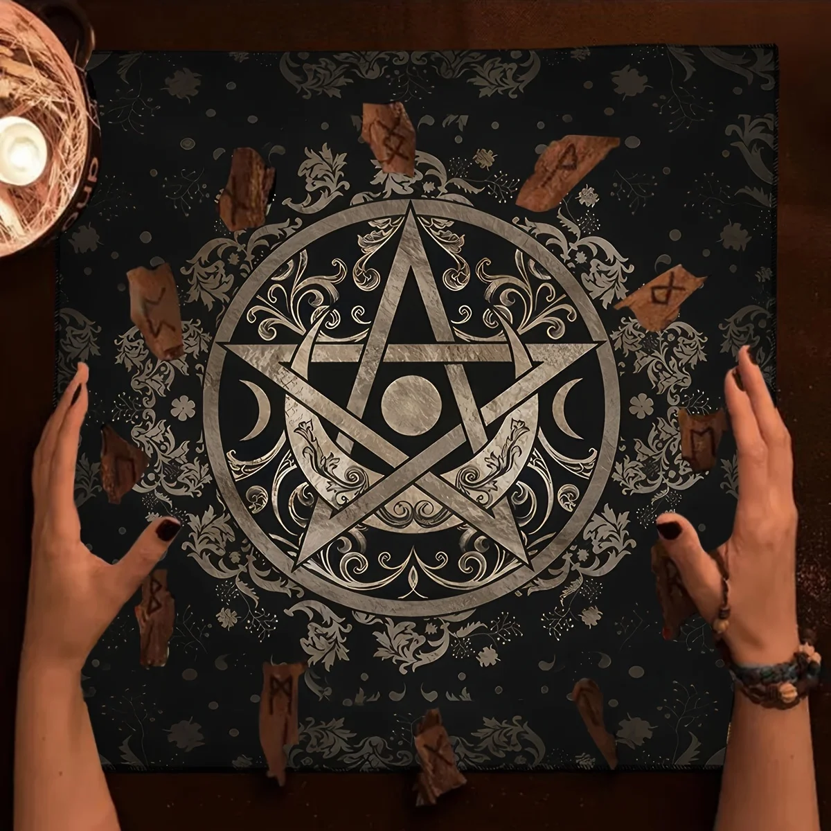 12‑Constellation Tarot Altar Tablecloth, Moon Oracle Mat for Love & Career Divination, Astrology Decor Supplies