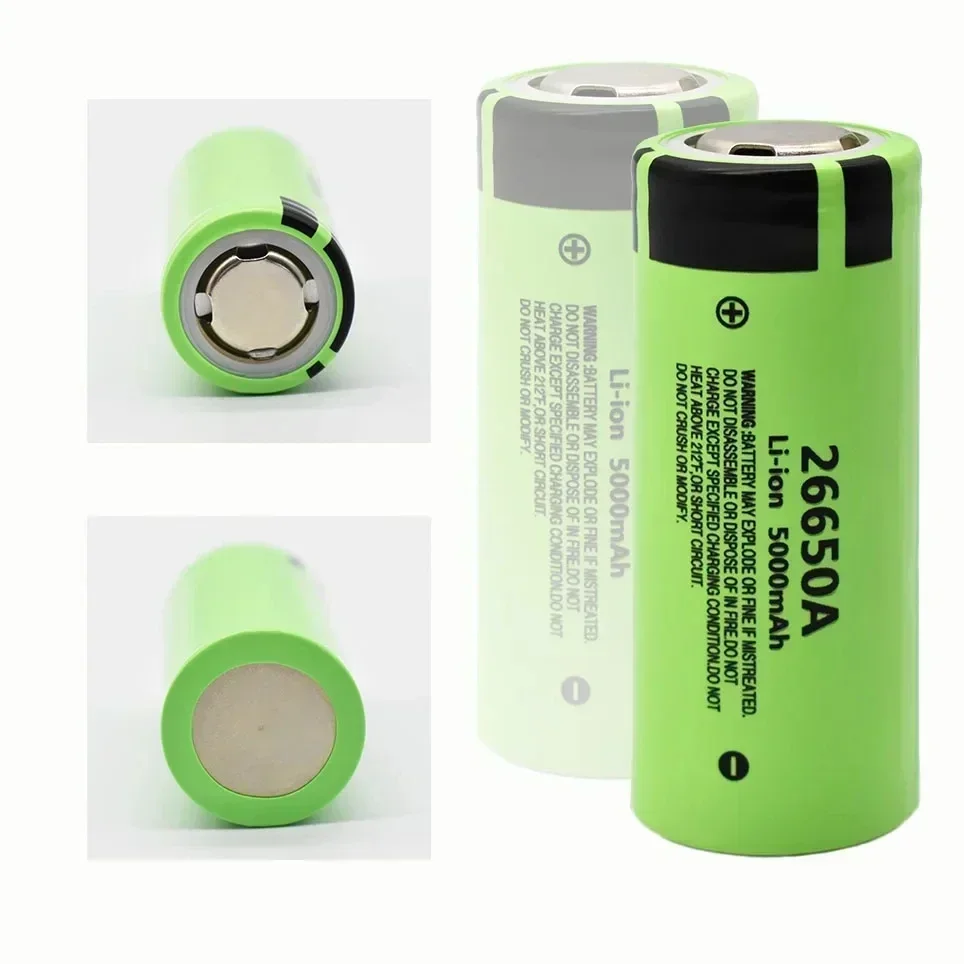 Batteria al litio 26650A 3.7V 5000mah Batteria ricaricabile per torcia a luce forte ad alta capacità