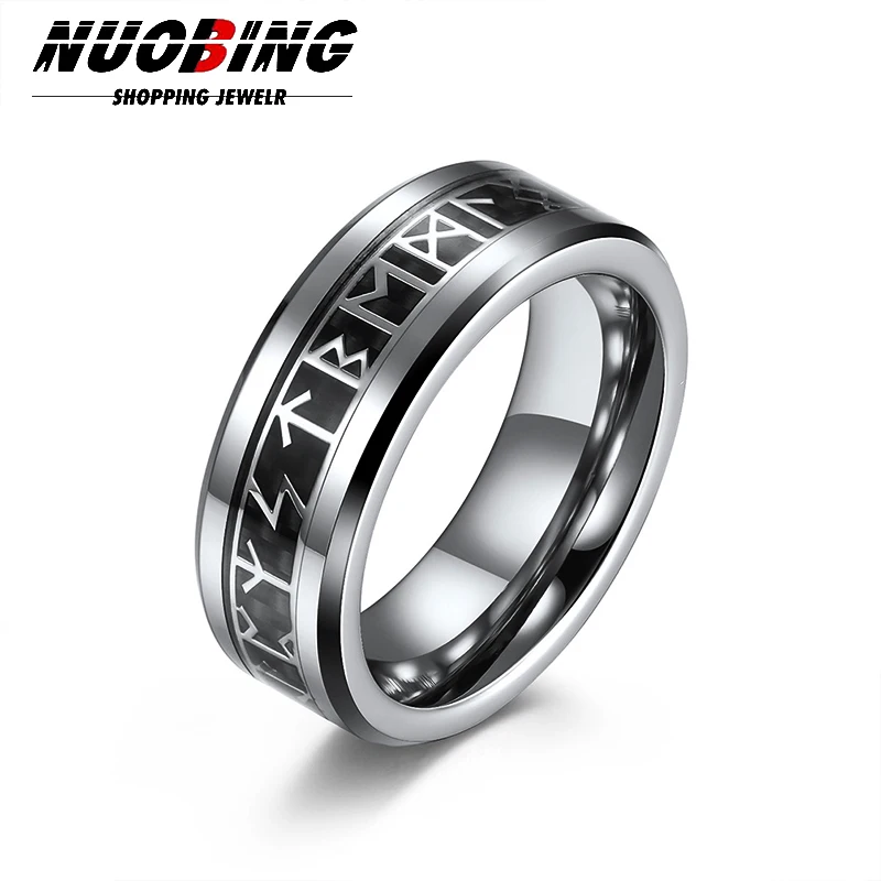 

Nordic Retro Pirate Rune Ring For Men Women Simple 316L Stainless Steel Odin Letter Rings Couple Amulet Jewelry Gifts