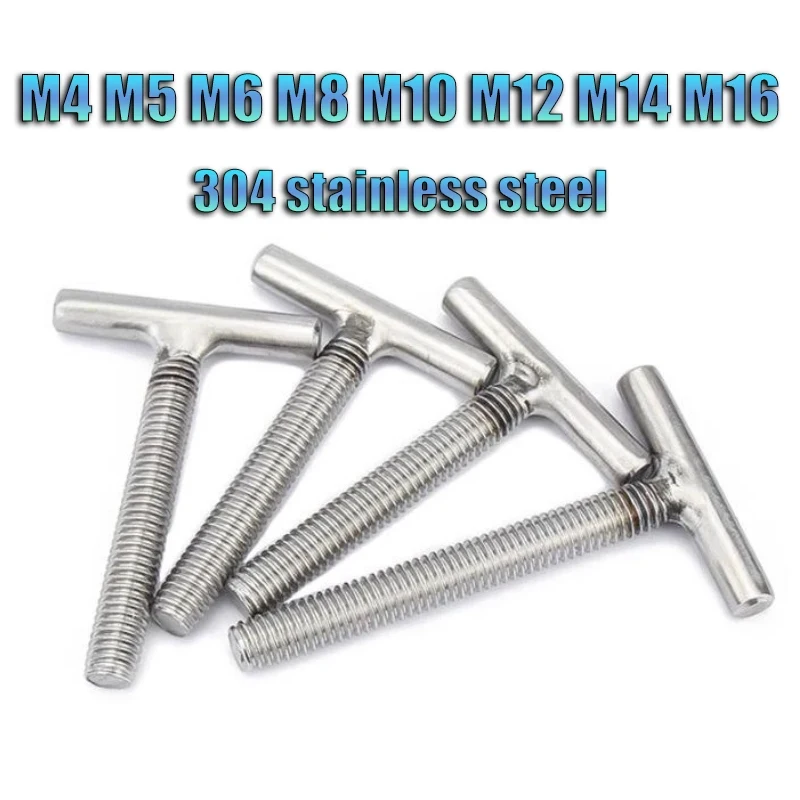 M4 M5 M6 M8 M10 M12 M14 M16 Hammer Head T Shape Bolts 304 Stainless Steel Cylindrical Welding Screws For Miter Track Chute Rail