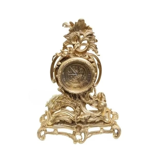 مجموعة جرس وشمعدان من البرونز العتيق، تشطيبات عتيقة رائعة، تصميم زخرفي عتيق، داخلي كلاسيكي فاخر