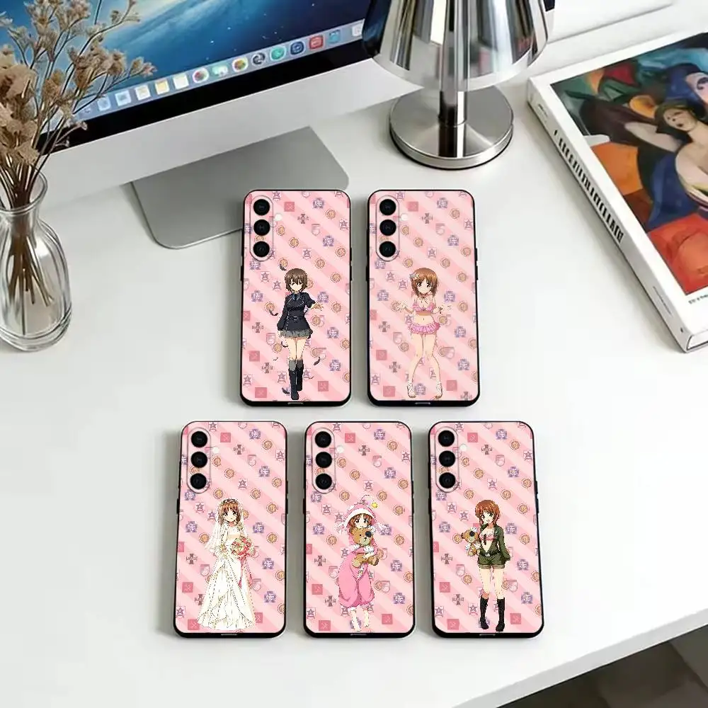 Cute Anime Nishizumi Miho Gift  Phone Case Black Silicone Soft For Samsung Galaxy A73,A72,A71,A70,A53,A52,A51