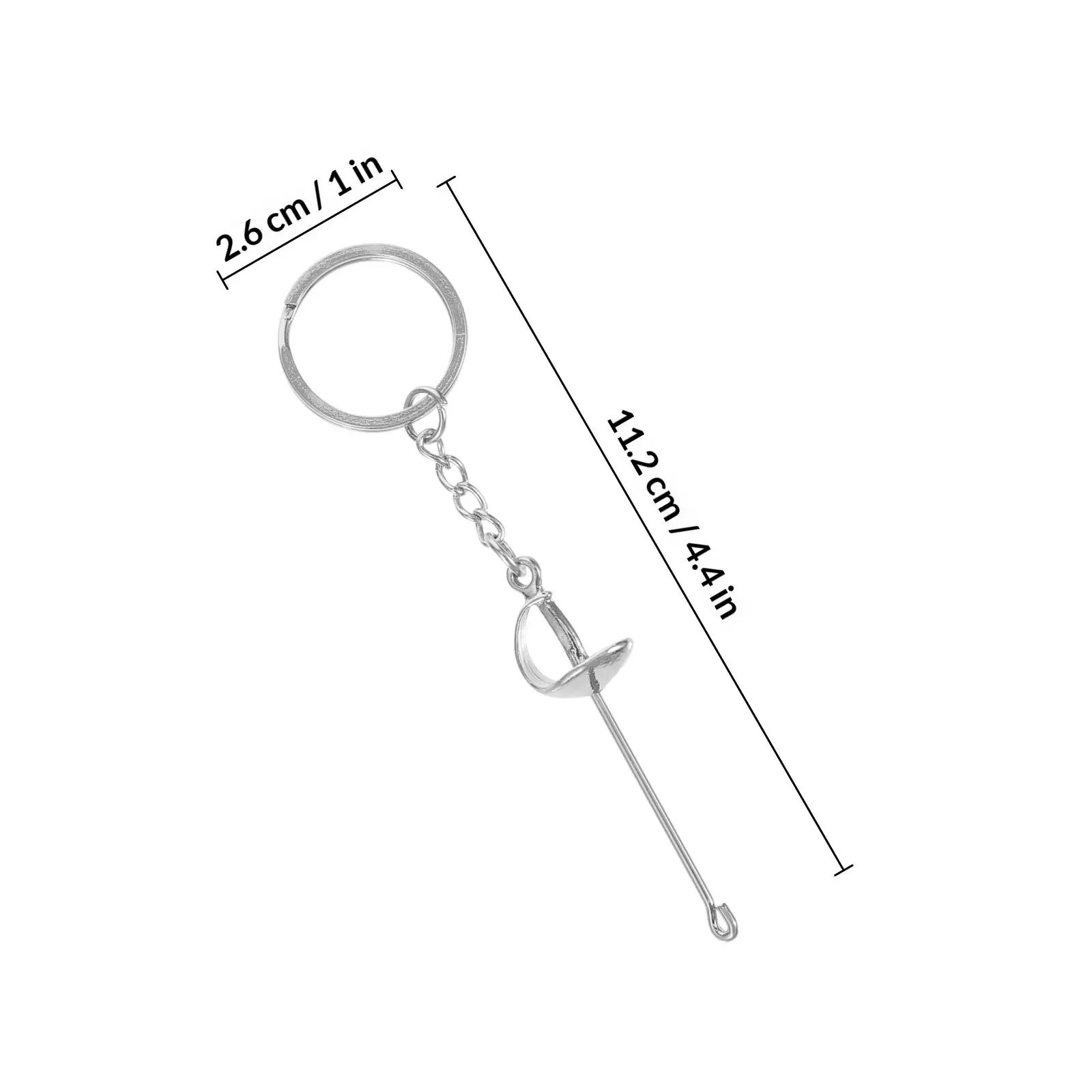 Decorative Metal Fencing Keychain Creative Sports Key Ring Hanging Souvenir Gift for Fencing Fans Metal Keychain