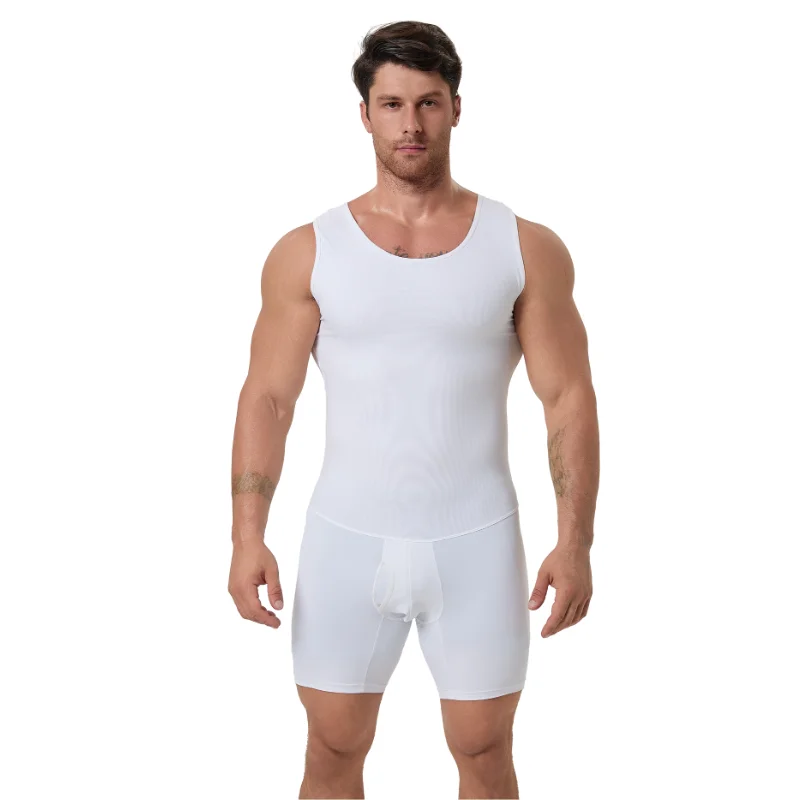 Body moldeador para hombre, camisa adelgazante con control de barriga, comodidad transpirable con apertura trasera para un fácil uso, moldeador corporal de entrenamiento