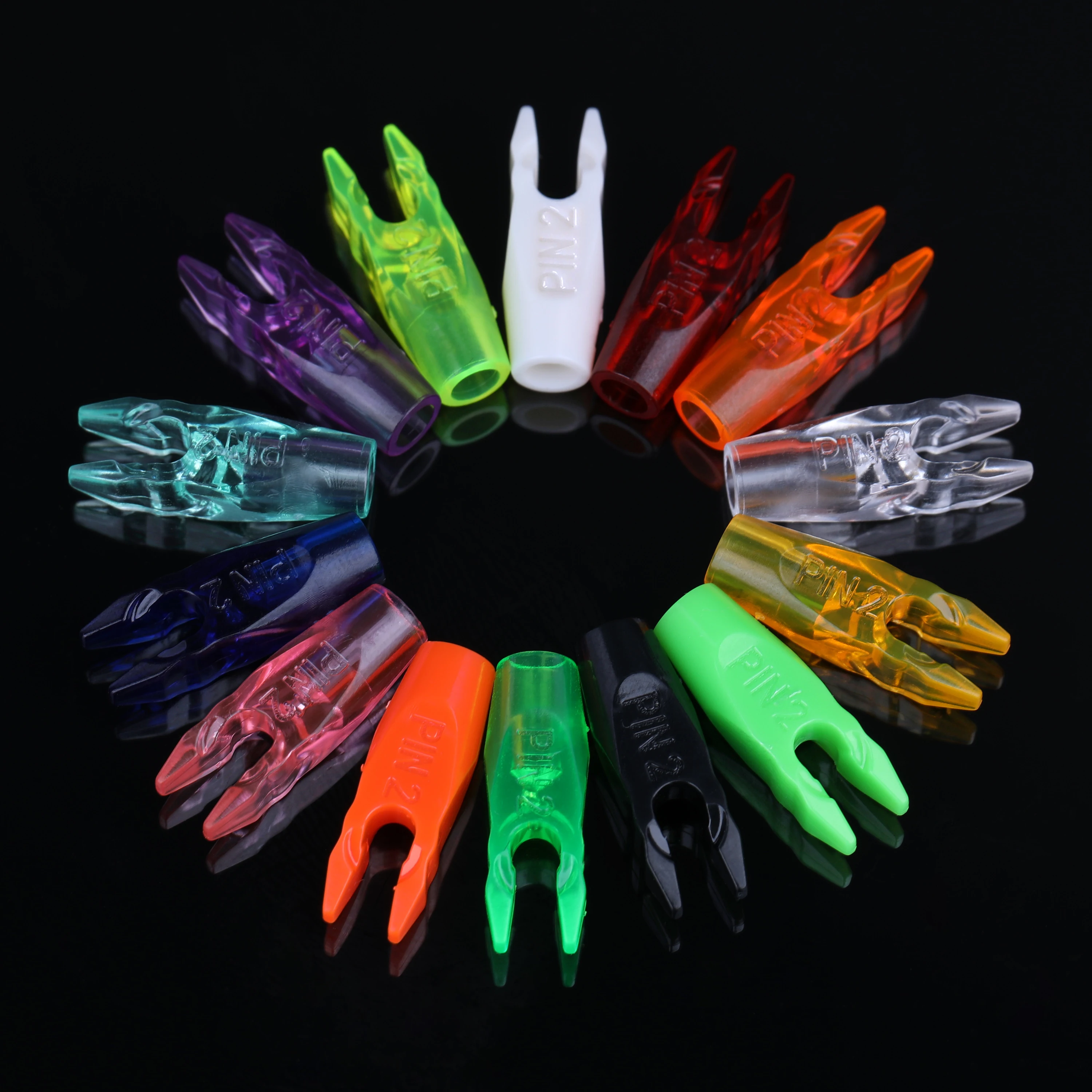 50 قطعة دبوس الرماية نوك 4.2 مللي متر/6.2 مللي متر مكافحة القتال السهم الذيل PIN2 السهم نوك عدم التماثل القوس السهم الهدف اطلاق النار هانت اكسسوارات #2