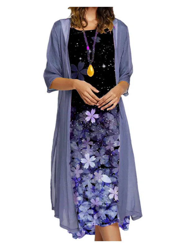 Ele imprimé décontracté Dr ensemble femmes Aosphère imprimé robe de loisirs costume automne saison Stand Fit t-shirt Dr