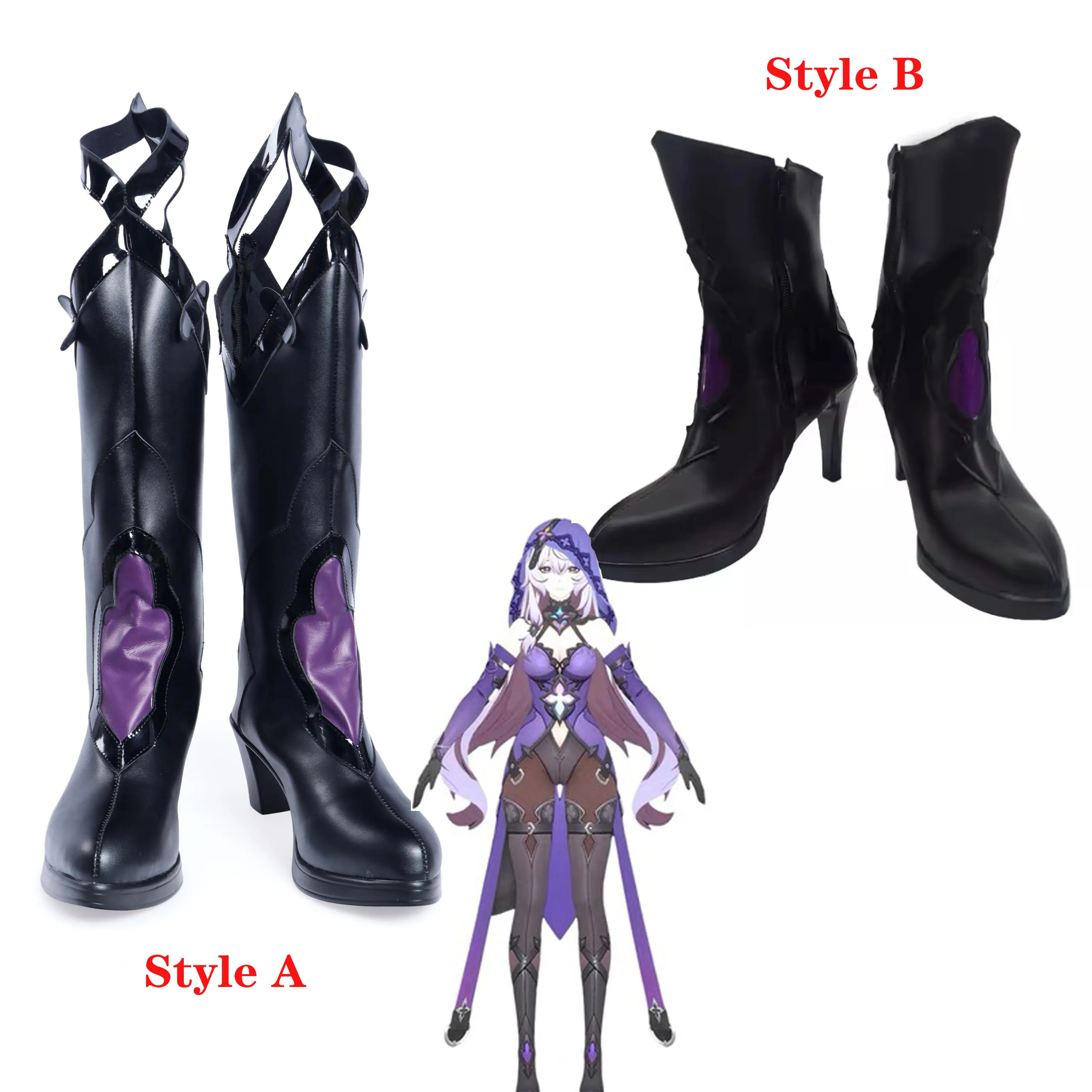 Honkai Star Rail Black Swan Cosplay scarpe accessorio Costume stivali festa di Halloween per le donne tacchi alti puntelli 2 stili