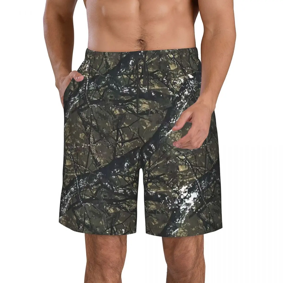 Camouflage Real Tree Realtree Hunter Camo Pattern Trunks Beach Board Shorts Casual Quick Dry Swim Summer Men Pants