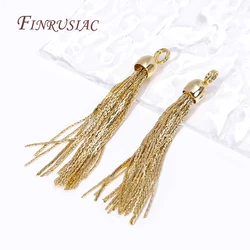 18K Gold Plated Brass Metal Chains Tassel Charms For Earrings Jewelry Making Supplies DIY Tassel Pendant Jewelry Findings