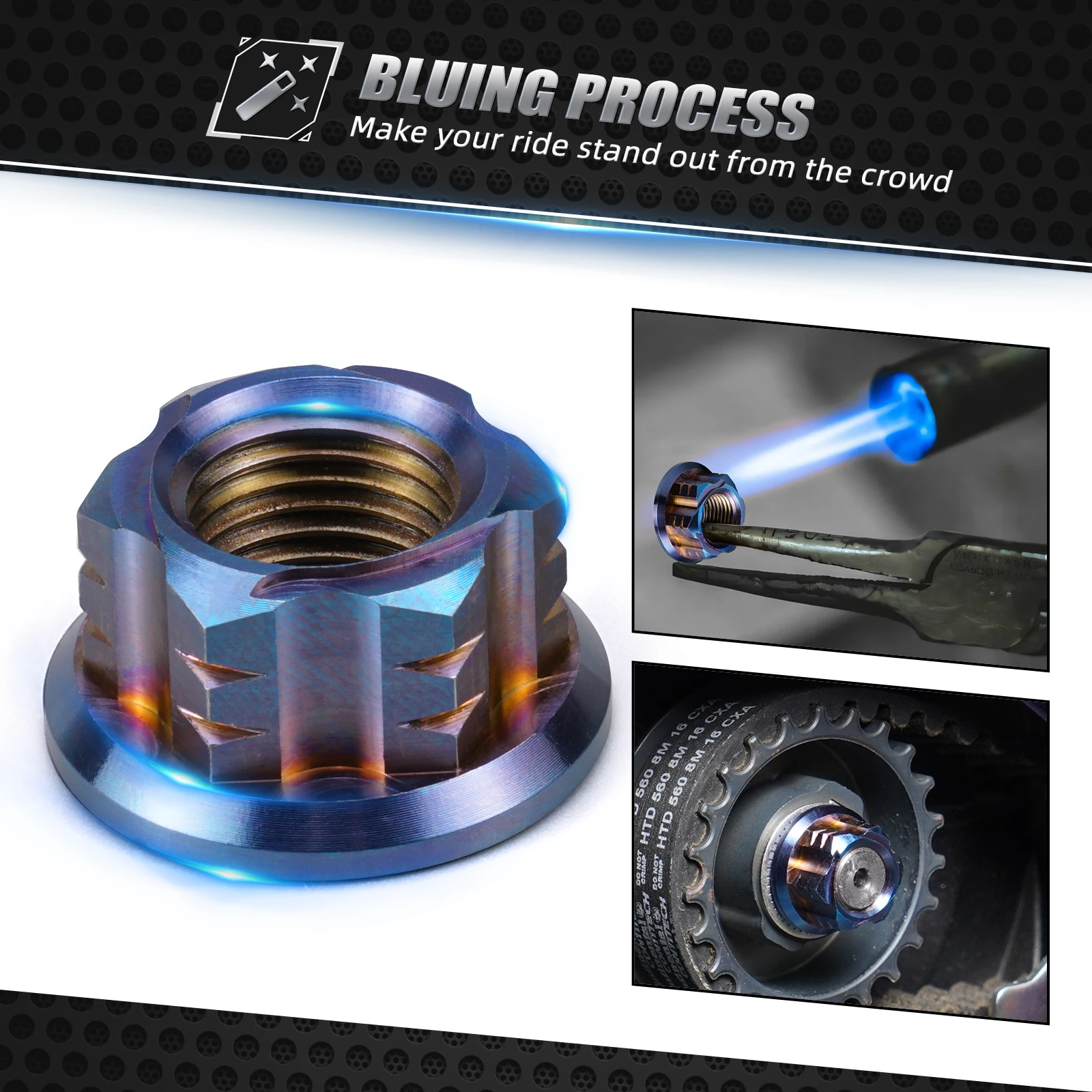 NICECNC Chain Tensioner Adjuster Blocks & Rear Axle Nut For Surron light bee X light bee S L1E Segway X160 Segway X260 Sur-ron