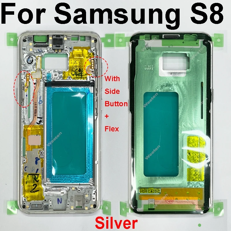 For Samsung Galaxy S8 G950 S8 Plus G955 Middle Frame Plate Bezel Housing Cover Replacemenrt For Samsung S9 G960 S9 Plus G965