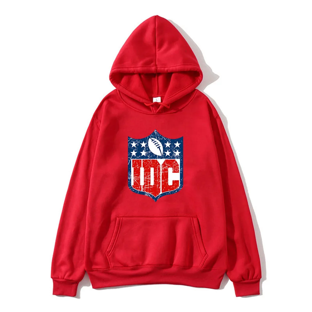 

I Don't Care IDC Football Hoodie Hooded Long-sleeved Sweatshirt Casual Graphic Printing Clothing Fleece Ropa Hombre Pullovers