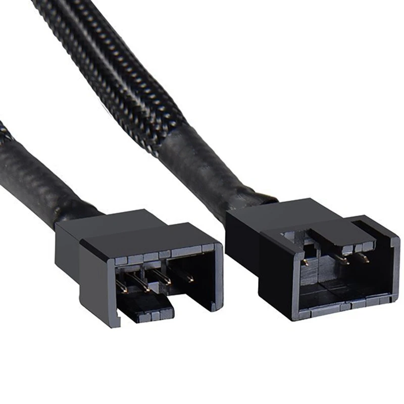 5 قطعة 4 دبوس تمديد كابل PWM مروحة الفاصل كابل الفاصل وحدة المعالجة المركزية مروحة الأكمام محول الرصاص خط موصل كابل أسود