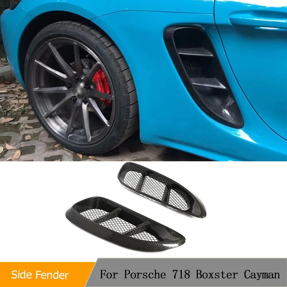 

Side Air Vent Bumper For Porsche 718 Boxster Cayman 2016-2020 Side Fender Air Intake Mesh Cover Trims Dry Carbon Fiber