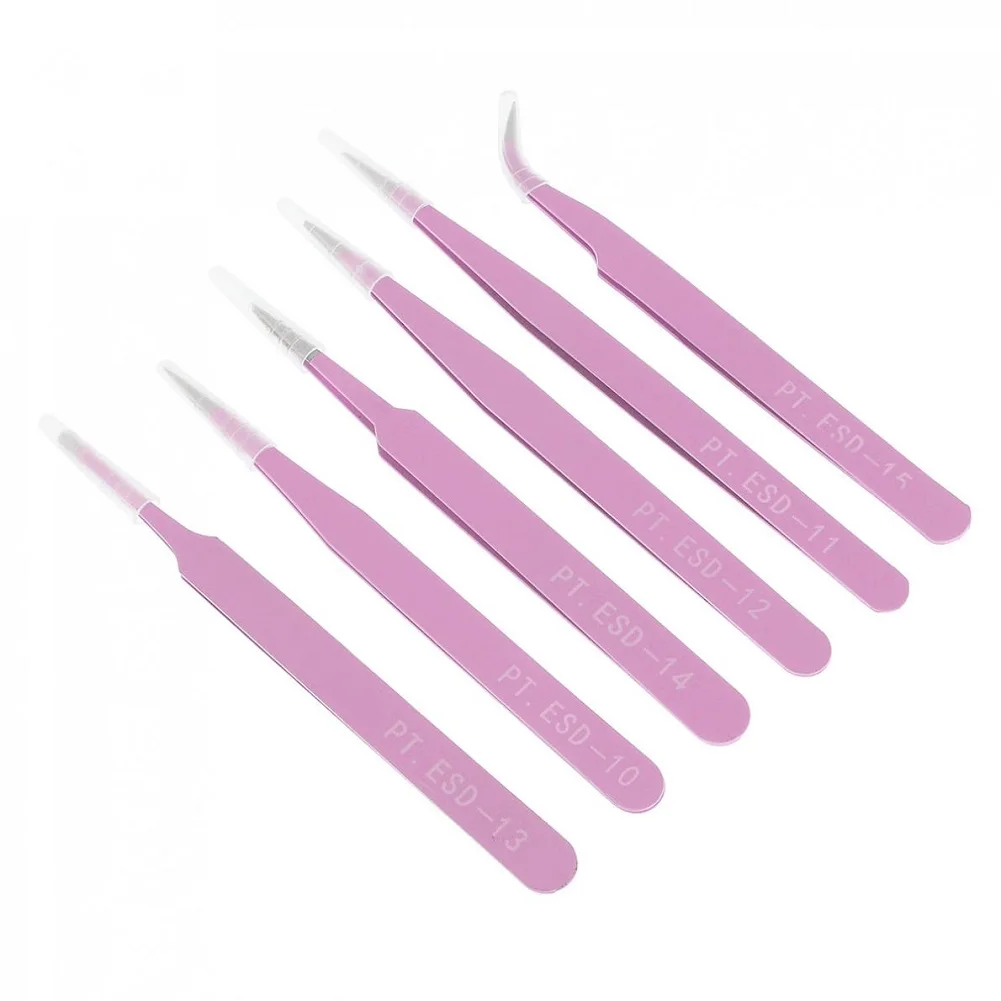 Practical Quality Is Guaranteed High Quality Tweezers Tweezers Kit 111mm-133mm Blue PT.ESD-10 PT.ESD-11 PT.ESD-12 Pink