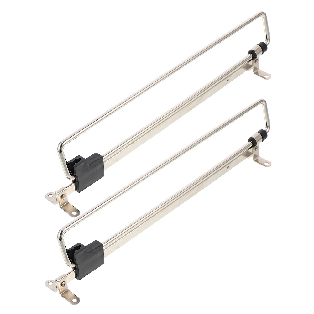

2 Pcs Telescopic Clothes Rail Wardrobe Hanger Rod Closet Bracket Pants Retracted Pole Iron Pull Out Extending Small Hanging