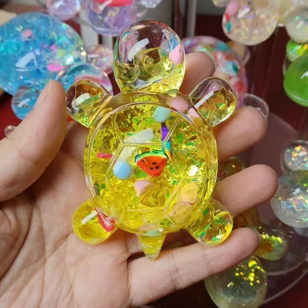 รูปปั้นแฟลชไหลทรายลูกอมสีเต่าตุ๊กตาผลไม้น่ารักการ์ตูนเต่าของเล่น Mini Lovely Turtle เครื่องประดับขนาดเล็กกุญแจรถ