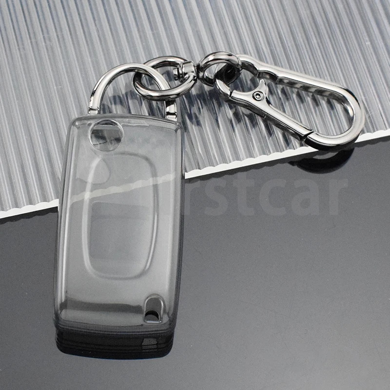 Transparent TPU Car Remote Key Case Cover For Peugeot 107 207 307 308 407 607 206 4007 3008 5008 For Citroen C2 C3 C4 C5 C6 C8 view 5