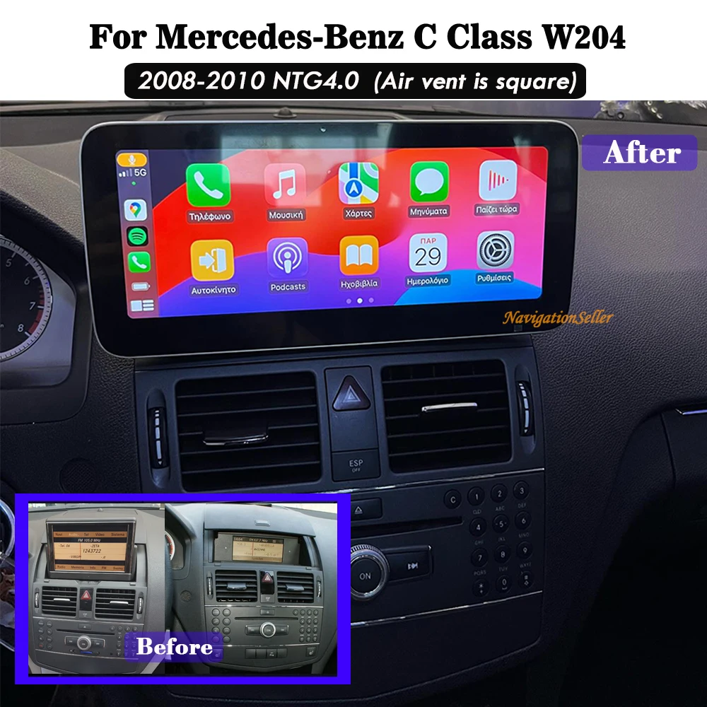 

VIGOHI For Mercedes C Class W204 NTG4.0 Android Aftermarket Head Unit Apple CarPlay Gps Navigation Multimedia Player Autoradio