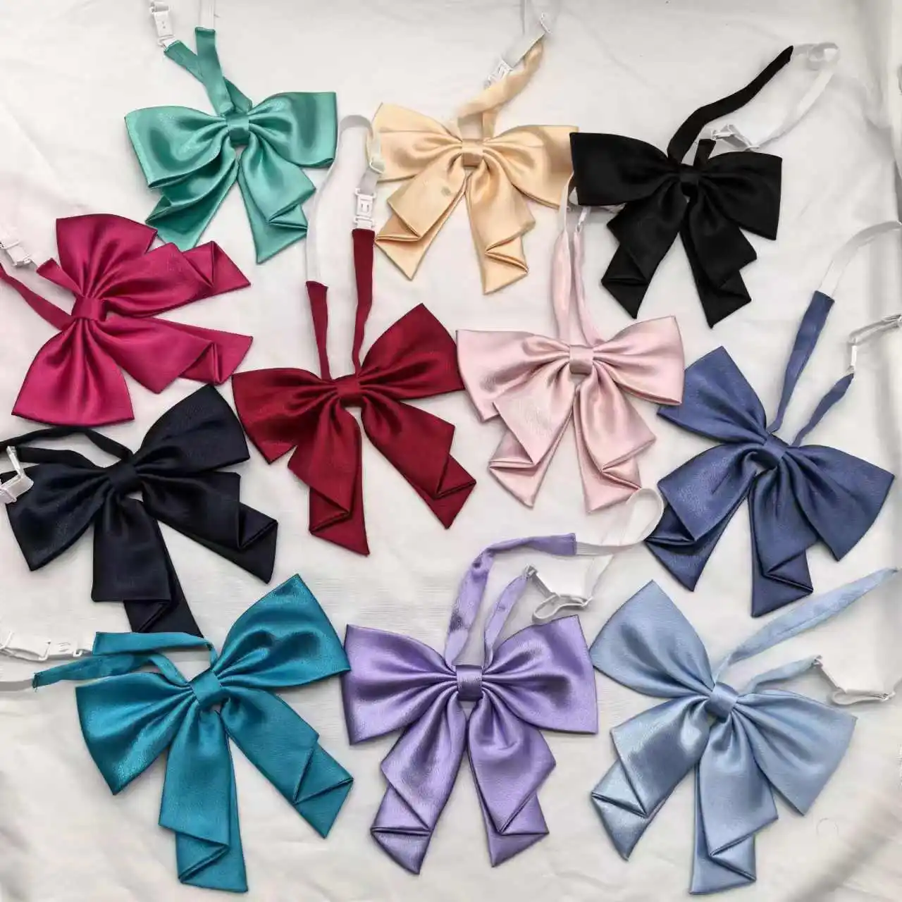 Fashion Solid JK Bowtie Female Red Black Big Bowknot Girl Student Graduation Bachelor Clothing Accessories Women Collar Neckwear