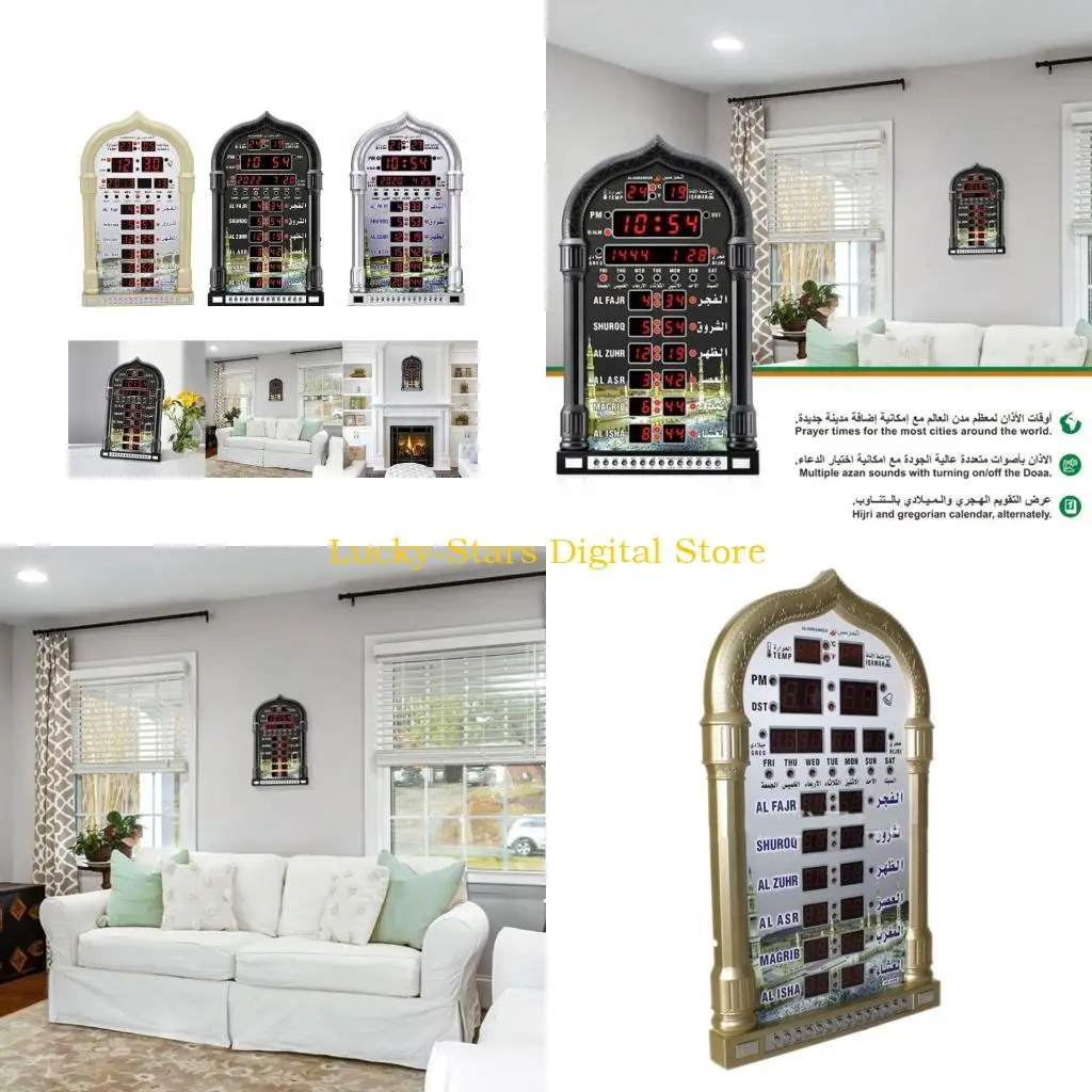 

T3EE Digital Azan Mosque Players Clock Исламская мечеть азан календарь мусульманский молитвенный