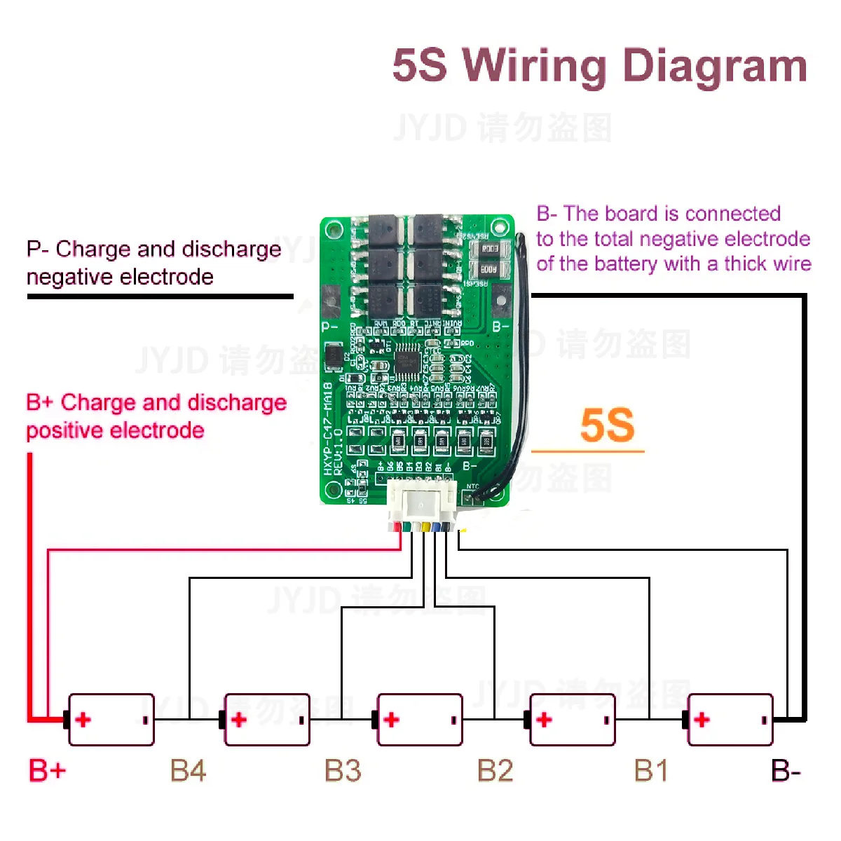 4S/5S/6S/7S BMS 16.8V 21V 20A 18650 Li-ion Lmo Ternary Lithium Battery Charger Protection Board Balance And Temperature Protect